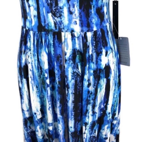 Felicity & Coco Tie Dye Maxi Dress Fit & Flare Kaley Womens Size SM Keyhole Back - Picture 6 of 8